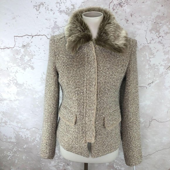 Helene Berman Faux Fur Detachable Collar Jacket S NWT - Picture 2 of 11